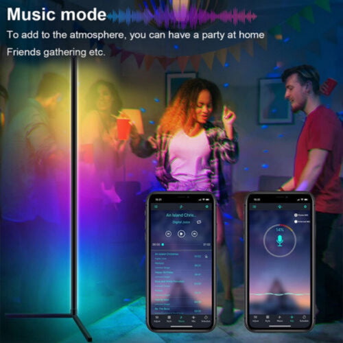 150CM RGB Floor Lamp Corner Light Stand LED Bluetooth Remote Control Streaming