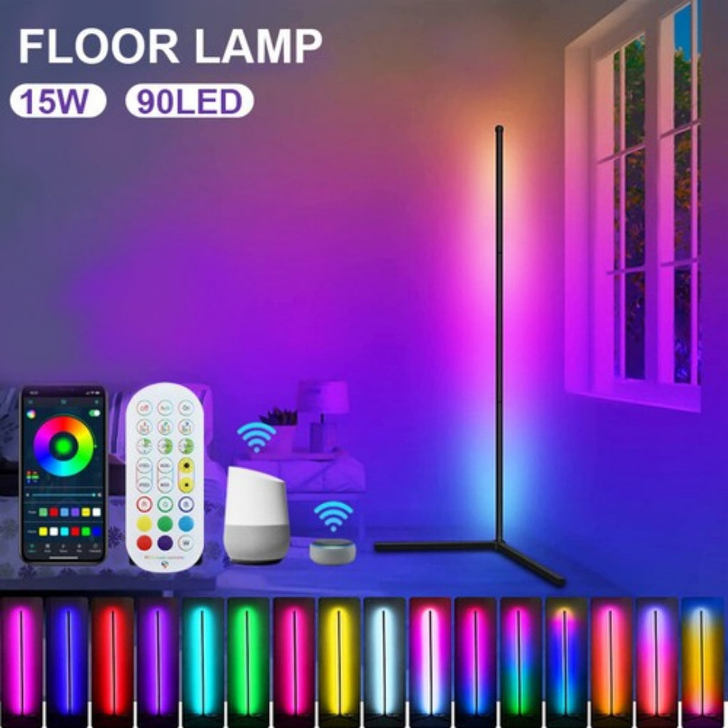 150CM RGB Floor Lamp Corner Light Stand LED Bluetooth Remote Control Streaming