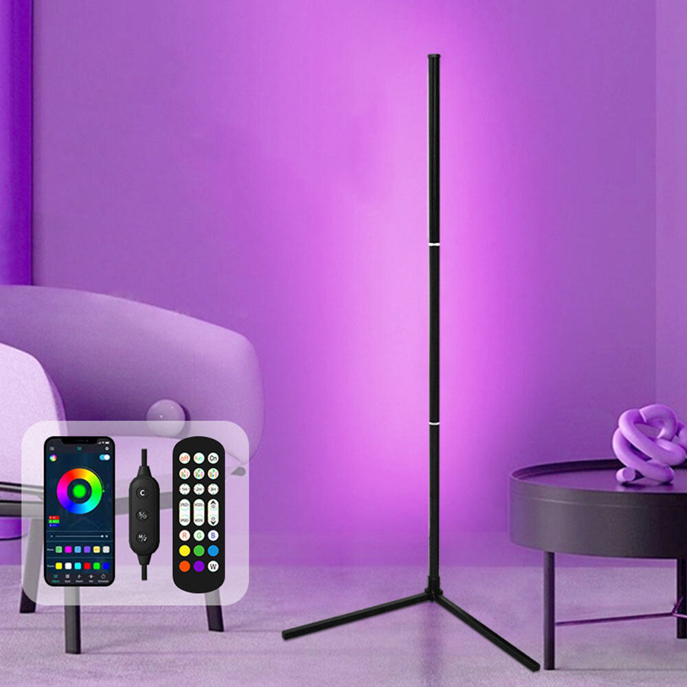 10W RGB LED Corner Floor Lamp  Remote Control Modern Minimalist Standing Mood Light For Home Decor