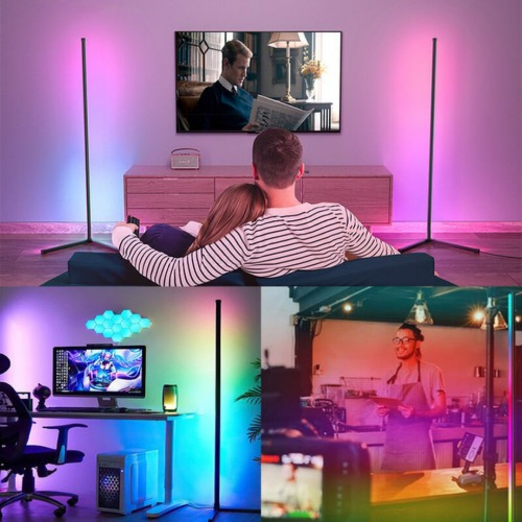 150CM RGB Floor Lamp Corner Light Stand LED Bluetooth Remote Control Streaming