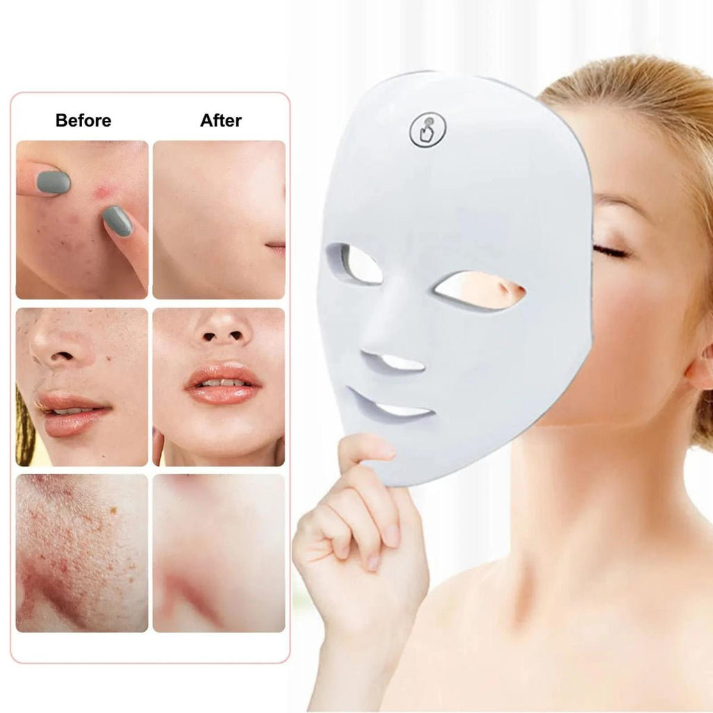 7 Color LED Light Photon Face Mask Neck Rejuvenation Skin Facial Wrinkle Therapy