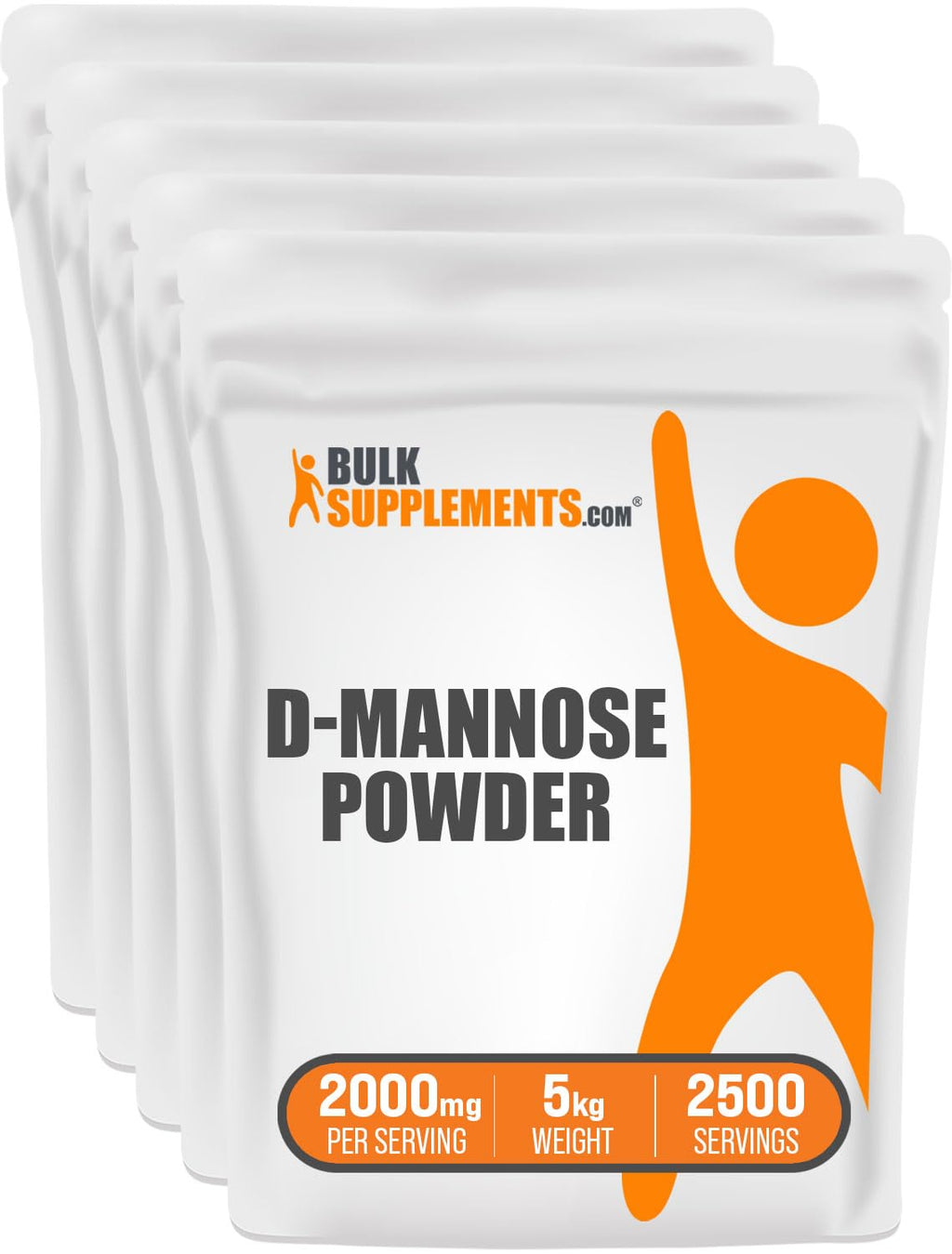 BULKSUPPLEMENTS.COM D-Mannose Powder - D_Mannose Supplement D-Mannose 2000mg - Urinary Tract Health Unflavored & Gluten Free - 2000mg per Serving 5kg (11 lbs) Pack of 5