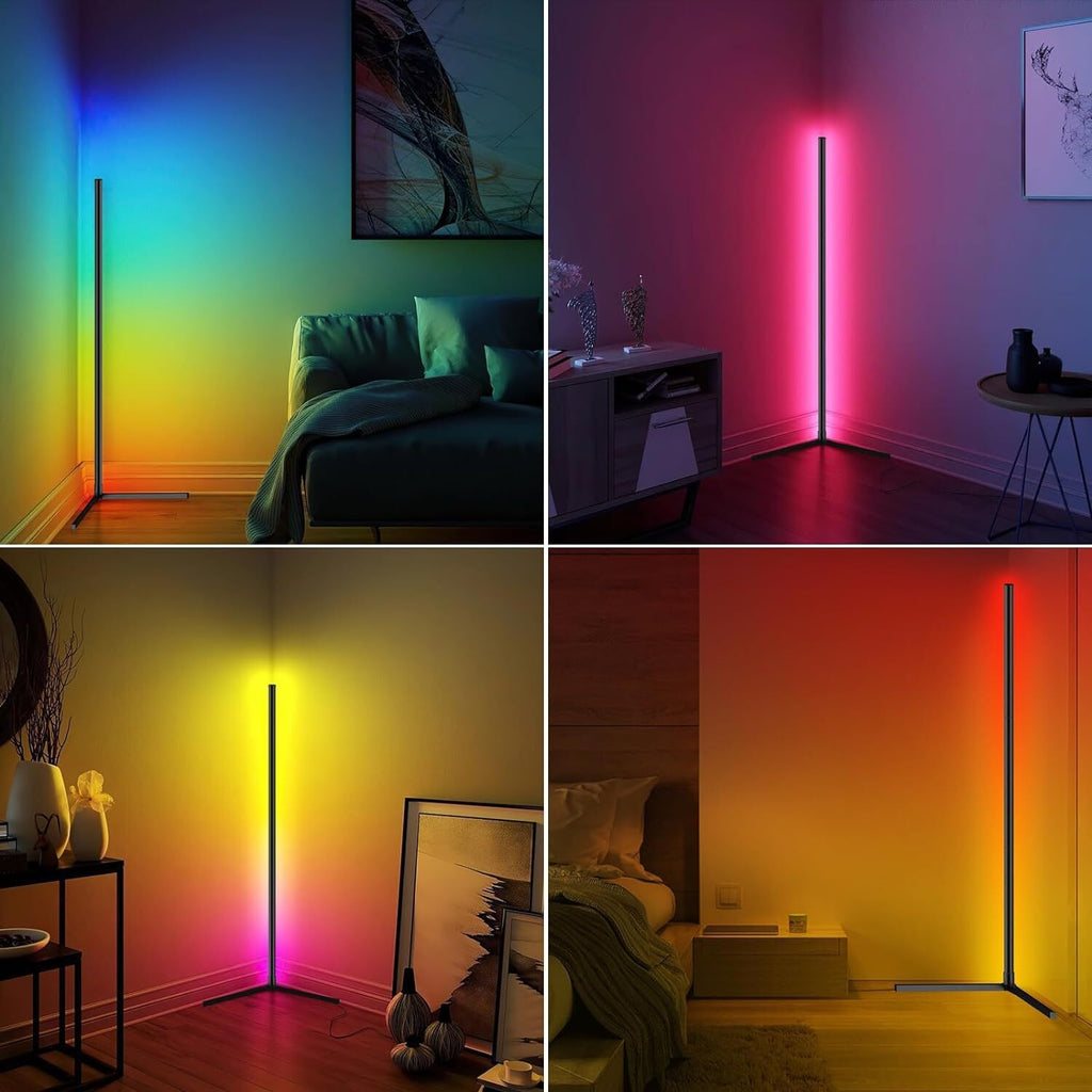 10W RGB LED Corner Floor Lamp  Remote Control Modern Minimalist Standing Mood Light For Home Decor