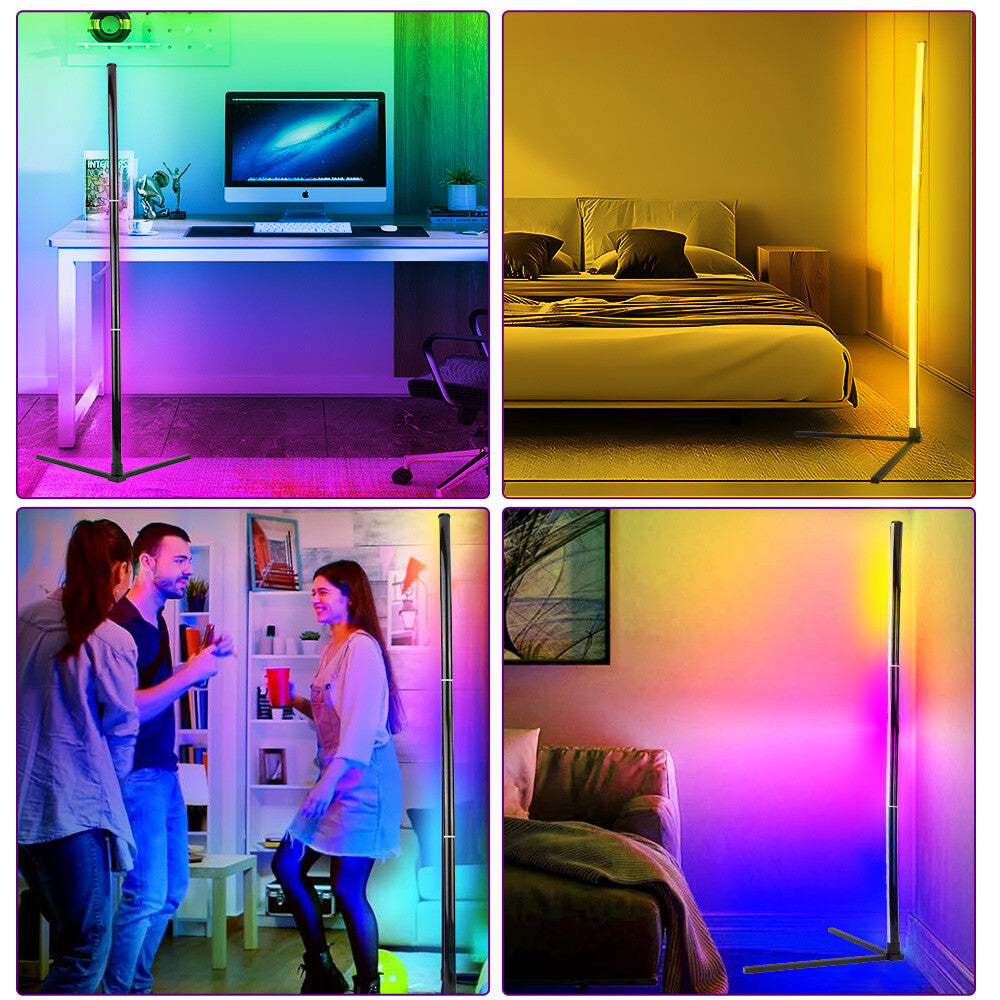 10W RGB LED Corner Floor Lamp  Remote Control Modern Minimalist Standing Mood Light For Home Decor