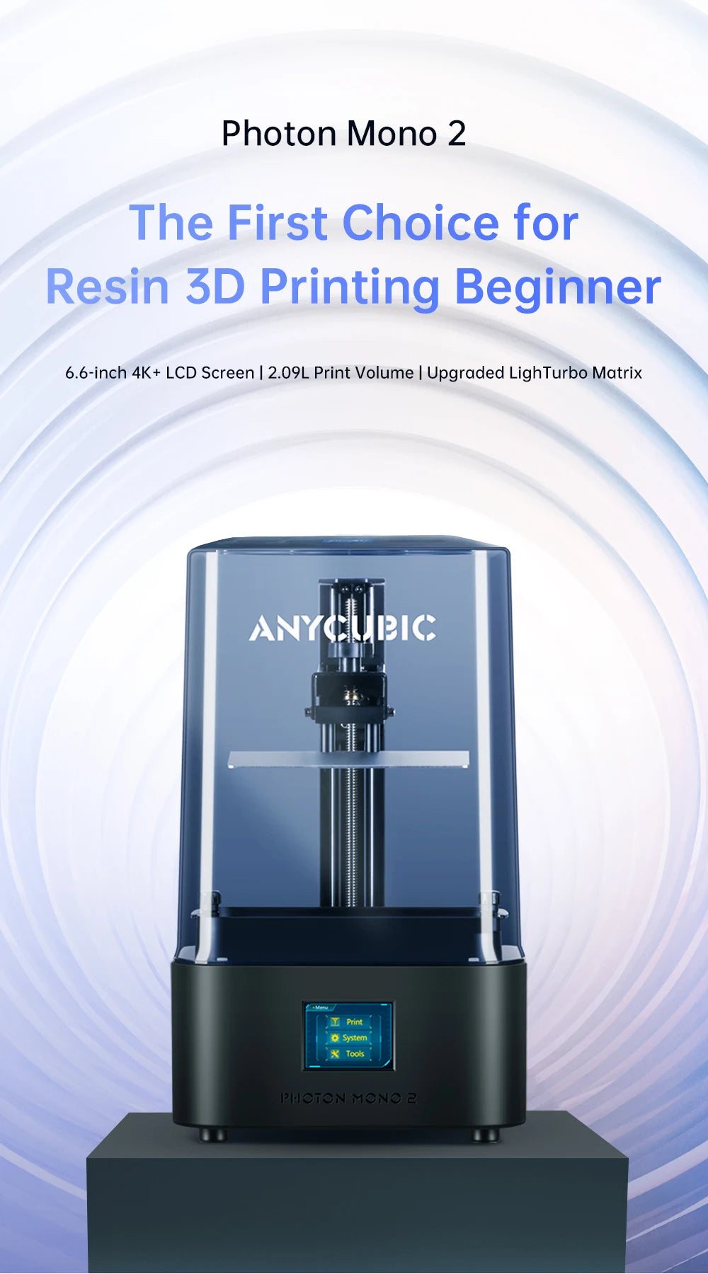 3d Printing Anycubic 3D Printer 4K LCD Printer Large Screen Fast Printing Photon Mono 2 Impresora 3d Printer