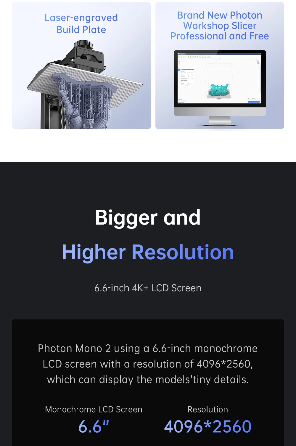 3d Printing Anycubic 3D Printer 4K LCD Printer Large Screen Fast Printing Photon Mono 2 Impresora 3d Printer