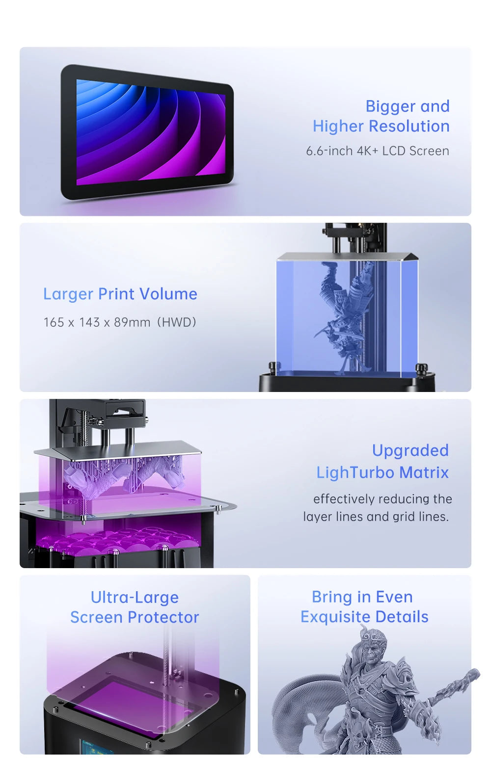 3d Printing Anycubic 3D Printer 4K LCD Printer Large Screen Fast Printing Photon Mono 2 Impresora 3d Printer
