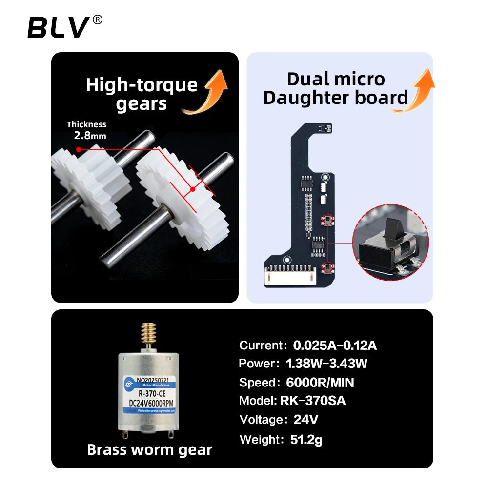 BLV BMCU 370C DM 370C Dual micro switch High torque version 370X49E Automatic filament intake Built-in Type-C for A1 A1 mini