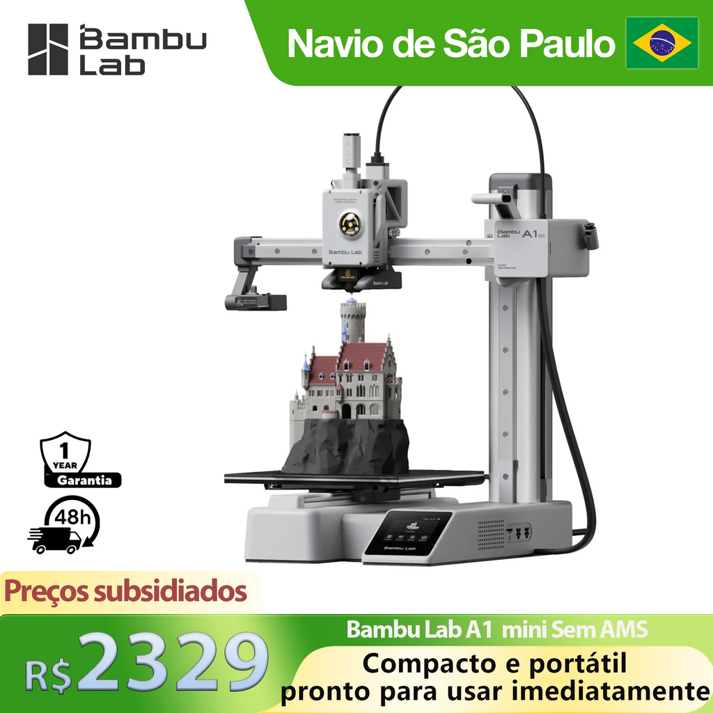 Bambu Lab A1 Mini 3D Printer 500mm/s High-Speed Printing Auto Leveling Compact Design Plug Play for Home Use without AMS