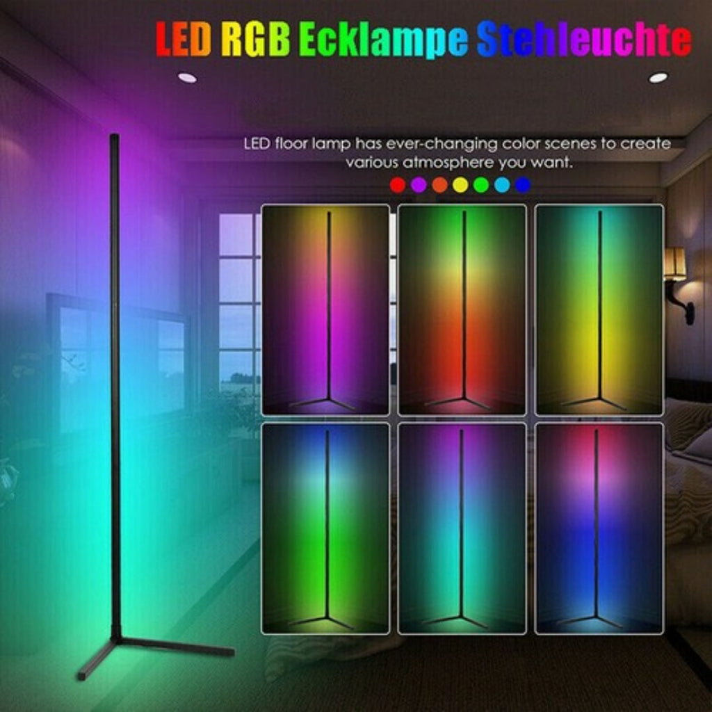 150CM RGB Floor Lamp Corner Light Stand LED Bluetooth Remote Control Streaming
