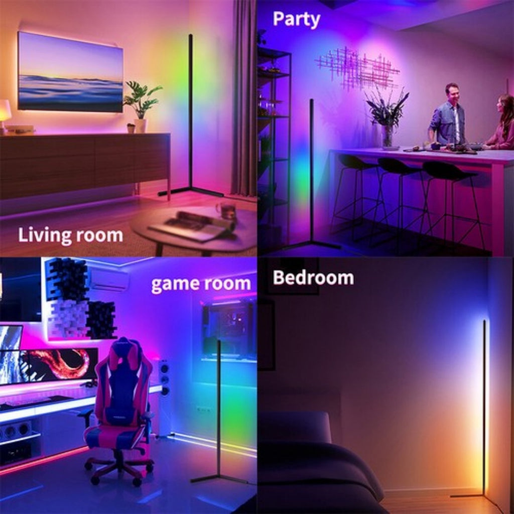 150CM RGB Floor Lamp Corner Light Stand LED Bluetooth Remote Control Streaming