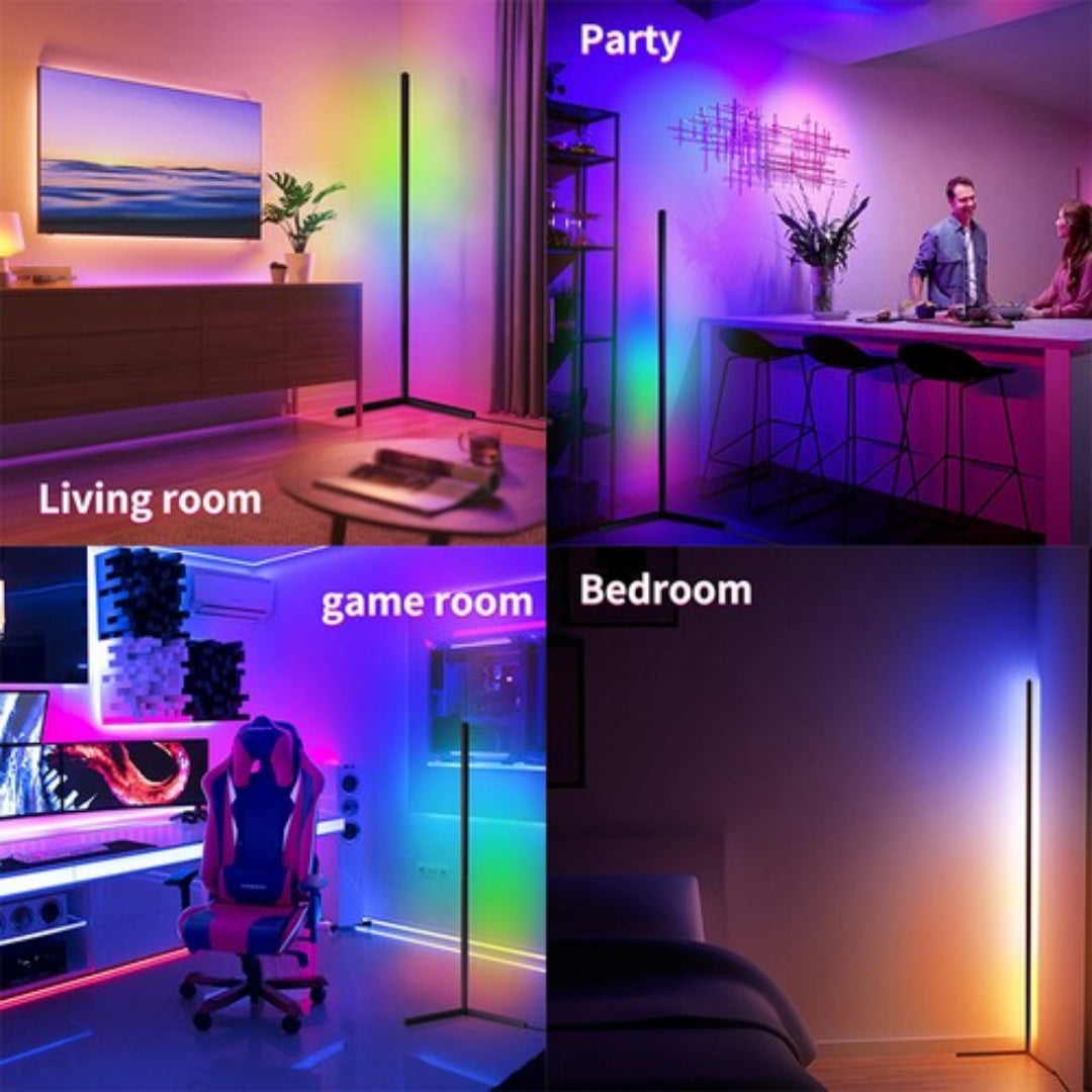 150CM RGB Floor Lamp Corner Light Stand LED Bluetooth Remote Control Streaming