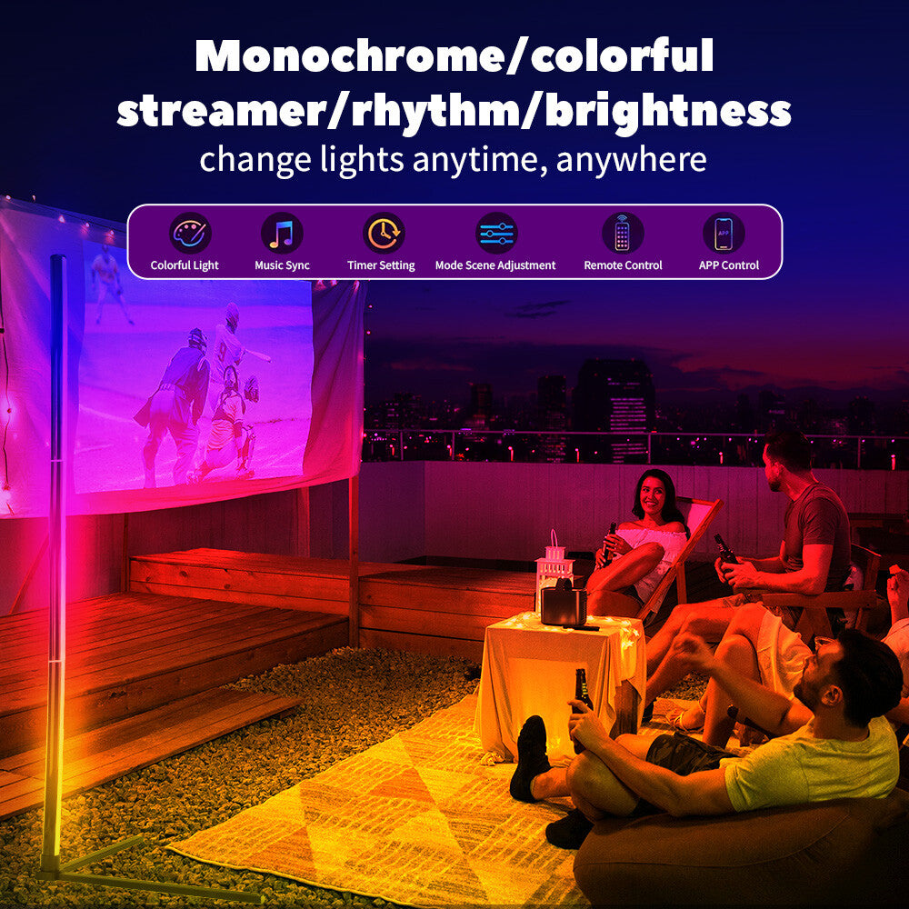 10W RGB LED Corner Floor Lamp  Remote Control Modern Minimalist Standing Mood Light For Home Decor